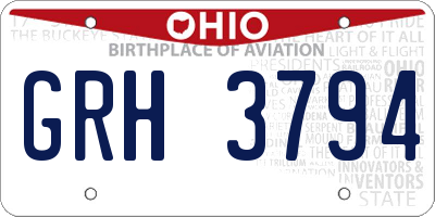 OH license plate GRH3794