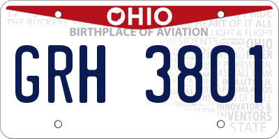 OH license plate GRH3801