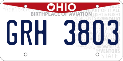 OH license plate GRH3803