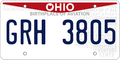 OH license plate GRH3805