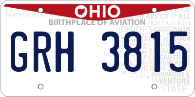 OH license plate GRH3815