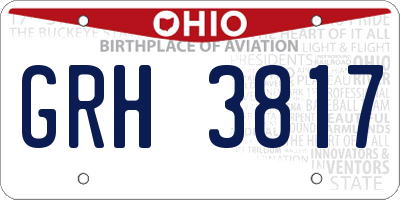 OH license plate GRH3817