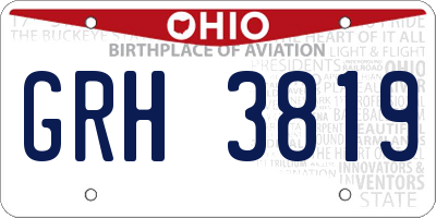 OH license plate GRH3819