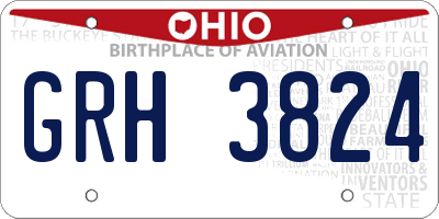 OH license plate GRH3824