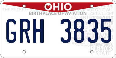 OH license plate GRH3835