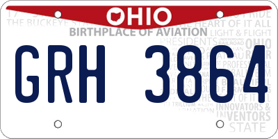 OH license plate GRH3864