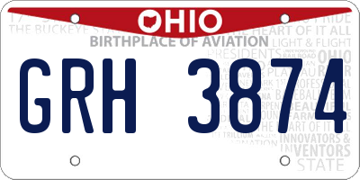 OH license plate GRH3874