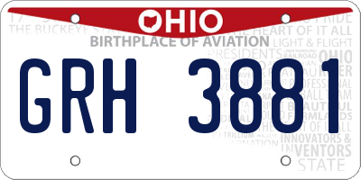 OH license plate GRH3881