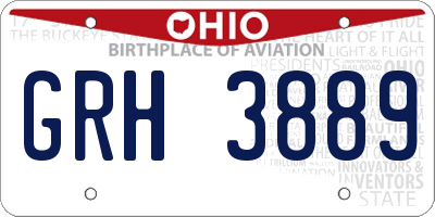OH license plate GRH3889