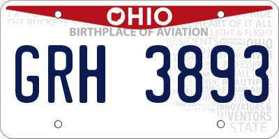 OH license plate GRH3893