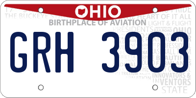 OH license plate GRH3903