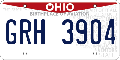 OH license plate GRH3904