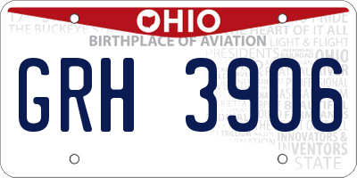 OH license plate GRH3906