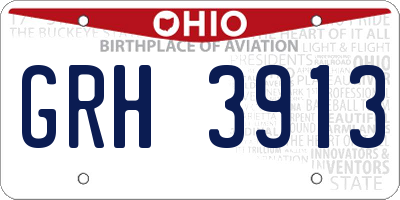 OH license plate GRH3913