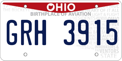 OH license plate GRH3915