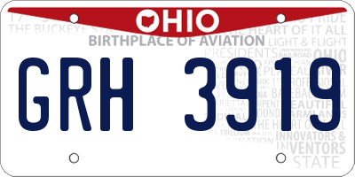 OH license plate GRH3919