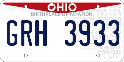 OH license plate GRH3933