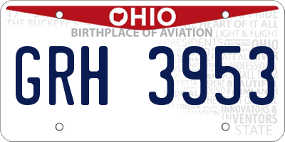OH license plate GRH3953