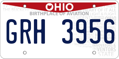 OH license plate GRH3956