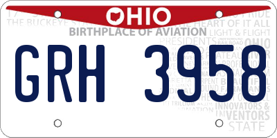 OH license plate GRH3958