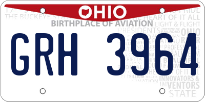 OH license plate GRH3964