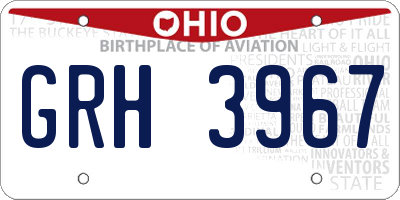 OH license plate GRH3967