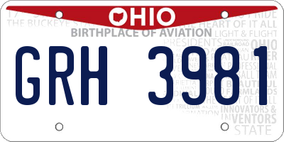 OH license plate GRH3981