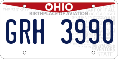 OH license plate GRH3990