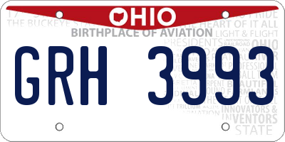 OH license plate GRH3993
