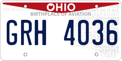 OH license plate GRH4036