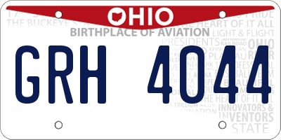 OH license plate GRH4044