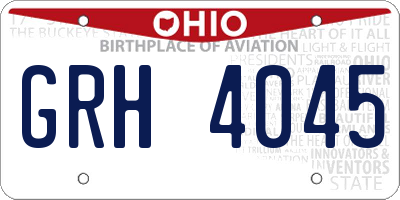 OH license plate GRH4045