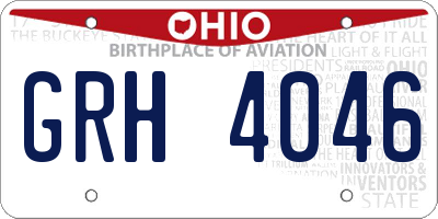 OH license plate GRH4046