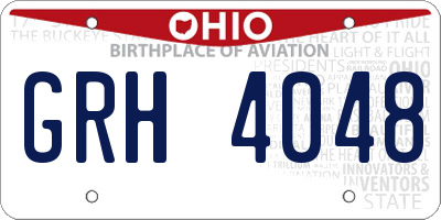 OH license plate GRH4048