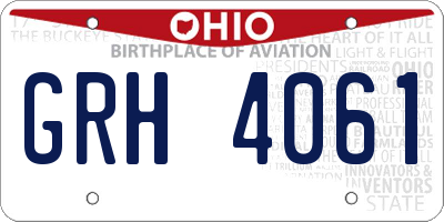 OH license plate GRH4061