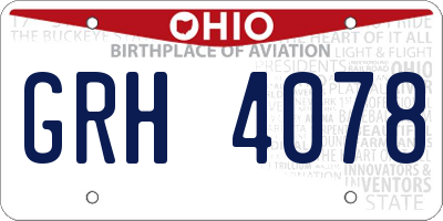 OH license plate GRH4078