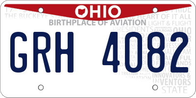 OH license plate GRH4082