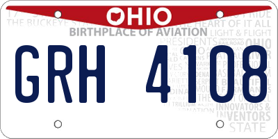 OH license plate GRH4108