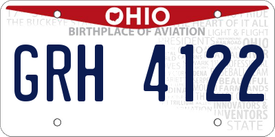 OH license plate GRH4122