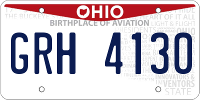 OH license plate GRH4130