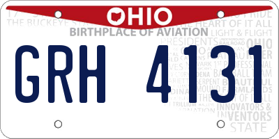 OH license plate GRH4131