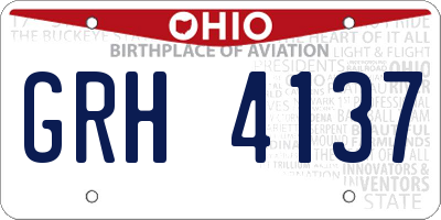 OH license plate GRH4137