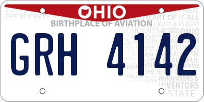 OH license plate GRH4142
