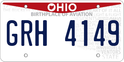 OH license plate GRH4149