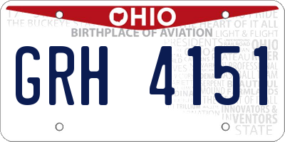 OH license plate GRH4151