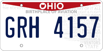 OH license plate GRH4157