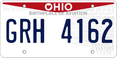 OH license plate GRH4162