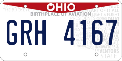 OH license plate GRH4167