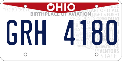 OH license plate GRH4180