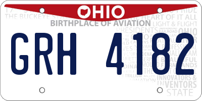OH license plate GRH4182